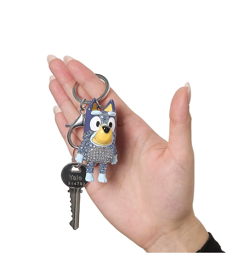 Bluey Bag Charm Pave Crystal, Official License Charm Keychain with Lobster Clip