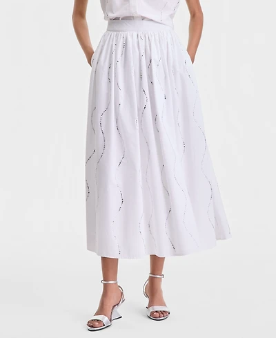 I.n.c. International Concepts Women's Rhinestone Wave Pull-On Midi Skirt, Macy's Exclusive