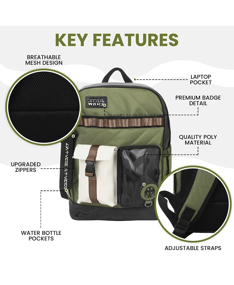 Star Wars: The Mandalorian Star Wars The Mandalorian Green 18.5" Backpack