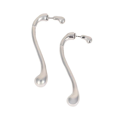 Women's The Back-Drip Drop Earrings - Metallic Silver