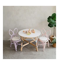 Momiji Butterfly Handcrafted Rattan Kids Chair with cushion - Wicker Purple (Set of 2)