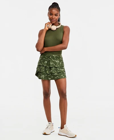 Id Ideology Women's Compression Flounce Skort, Macy's Exclusive - Marina Whisper