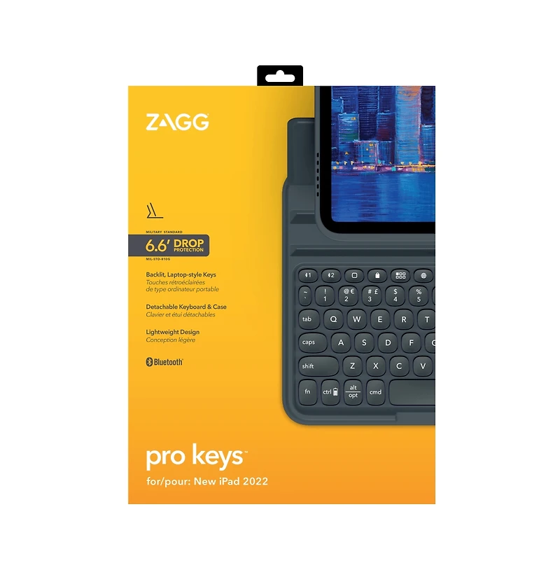 Zagg Pro Keys Wireless Keyboard and Detachable Case for Apple iPad 10.9 (2022)