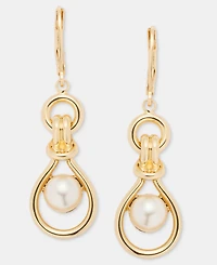 Anne Klein Imitation Pearl Linked Drop Earrings