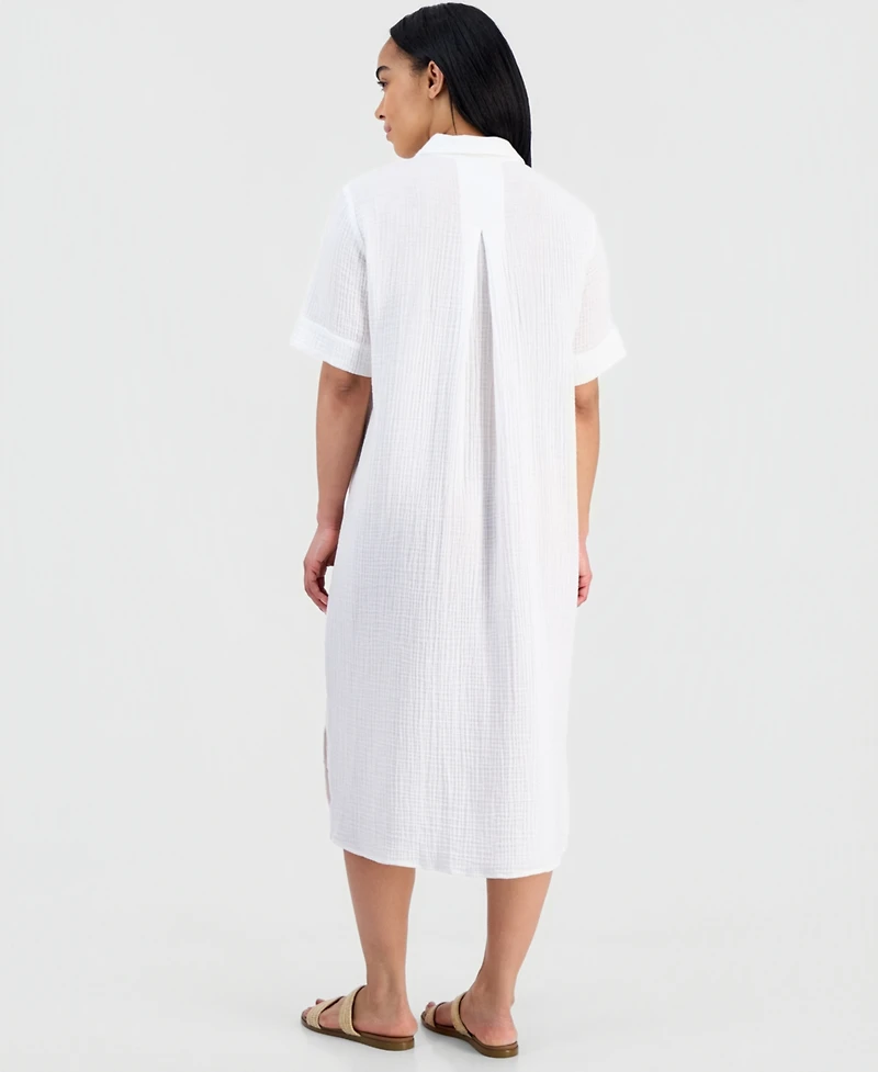 Eileen Fisher Women's Cotton Classic Collar Shirtdress