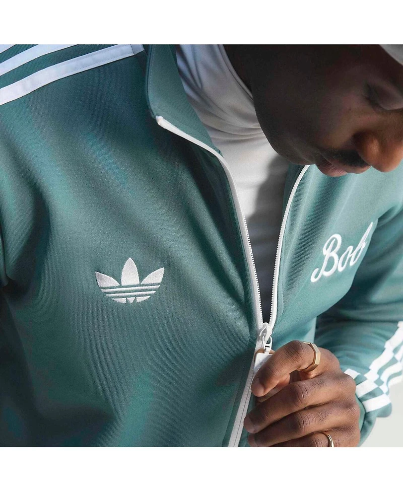 Adidas Men's Green Jamaica National Team Bob Marley Originals Full-Zip Track Jacket