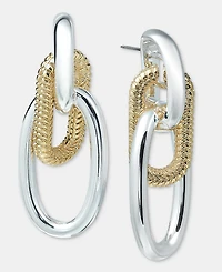 Anne Klein Two-Tone Drama Chain Doorknocker Earrings