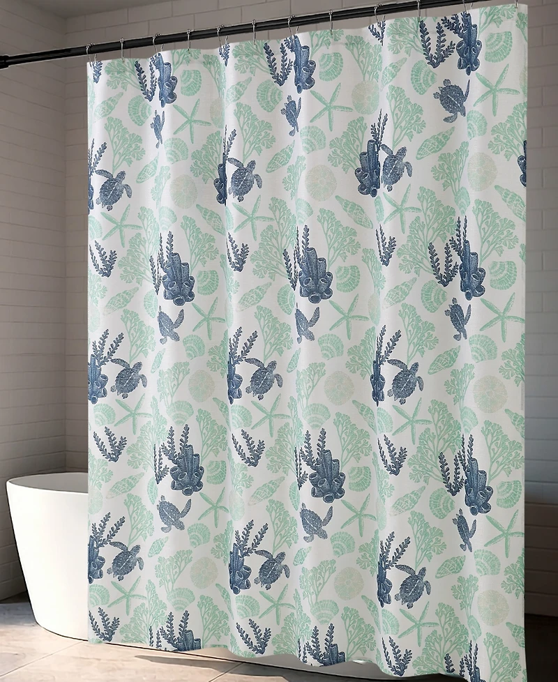Creative Home Ideas In The Reef 13-Pc. Fabric Shower Curtain Set