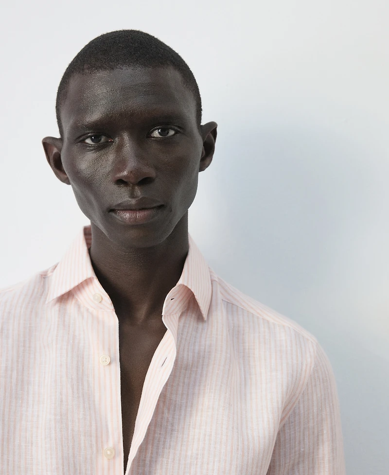 Mango Men's Striped Slim-Fit Shirt