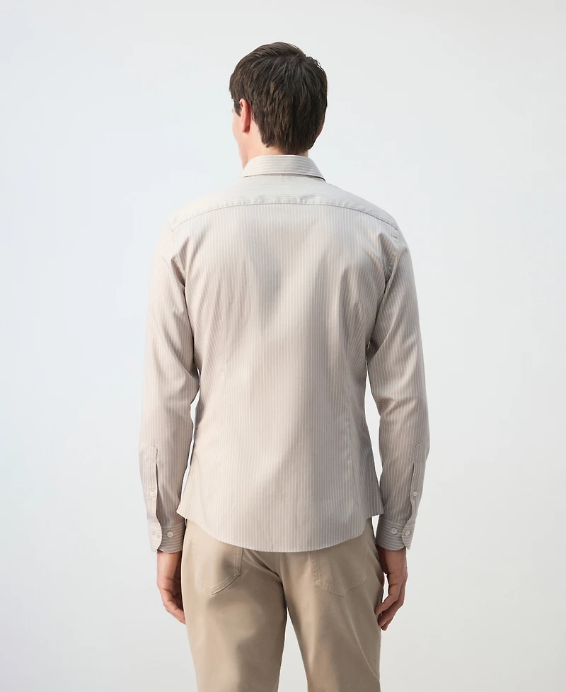 Mango Men's Slim Fit Striped Cotton Shirt