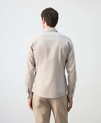 Mango Men's Slim Fit Striped Cotton Shirt