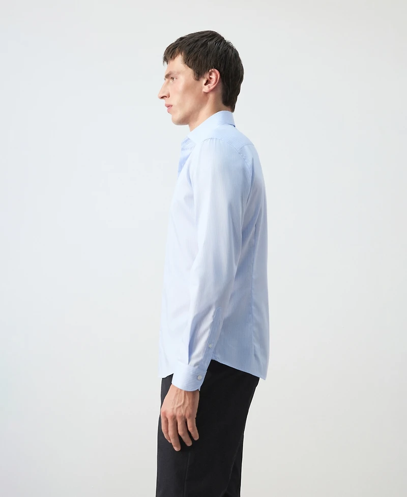 Mango Men's Slim Fit Striped Cotton Shirt