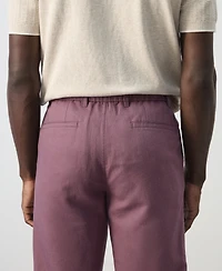 Mango Men's Slim-Fit Cropped Cotton-Linen Pants