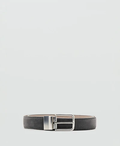 Mango Men's Reversible Suede Leather Belt