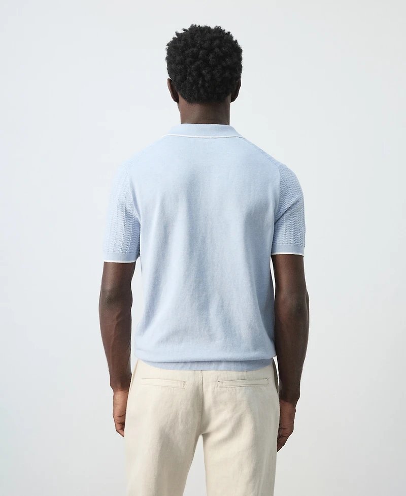 Mango Men's Structured Fine-Knit Polo Shirt
