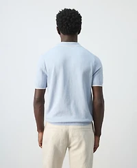 Mango Men's Structured Fine-Knit Polo Shirt