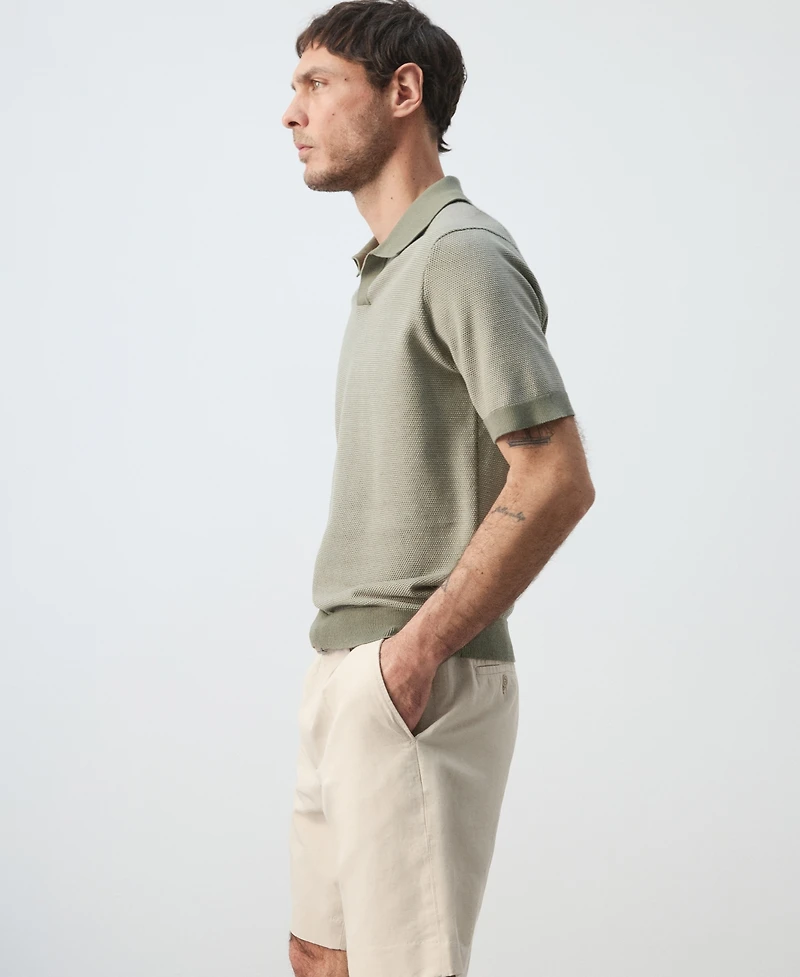 Mango Men's Combined Knit Polo Shirt