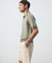 Mango Men's Combined Knit Polo Shirt