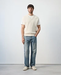 Mango Men's Microstructure Knit Vest Sweater