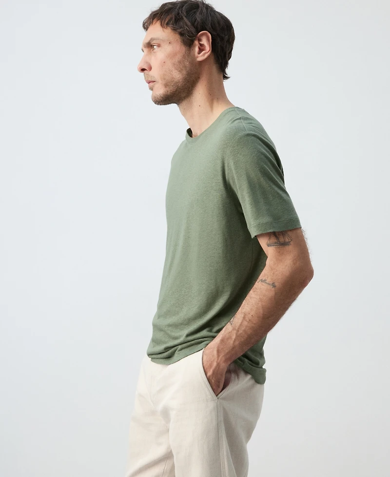 Mango Men's Linen Slim-Fit T-Shirt