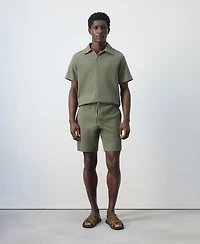 Mango Men's Regular-Fit Textured Polo Shirt