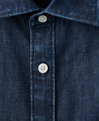 Mango Men's Regular-Fit Cotton-Linen Denim Shirt