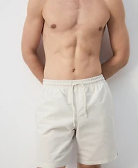 Mango Men's Seersucker Striped Swimsuit