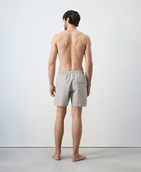 Mango Men's Seersucker Striped Swimsuit