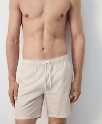 Mango Men's Seersucker Swimming Trunks