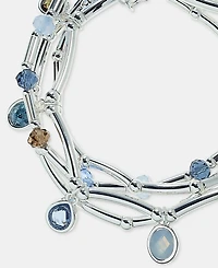Anne Klein Silver-Tone 4-Pc. Blue Shaky Stone Stretch Bracelets