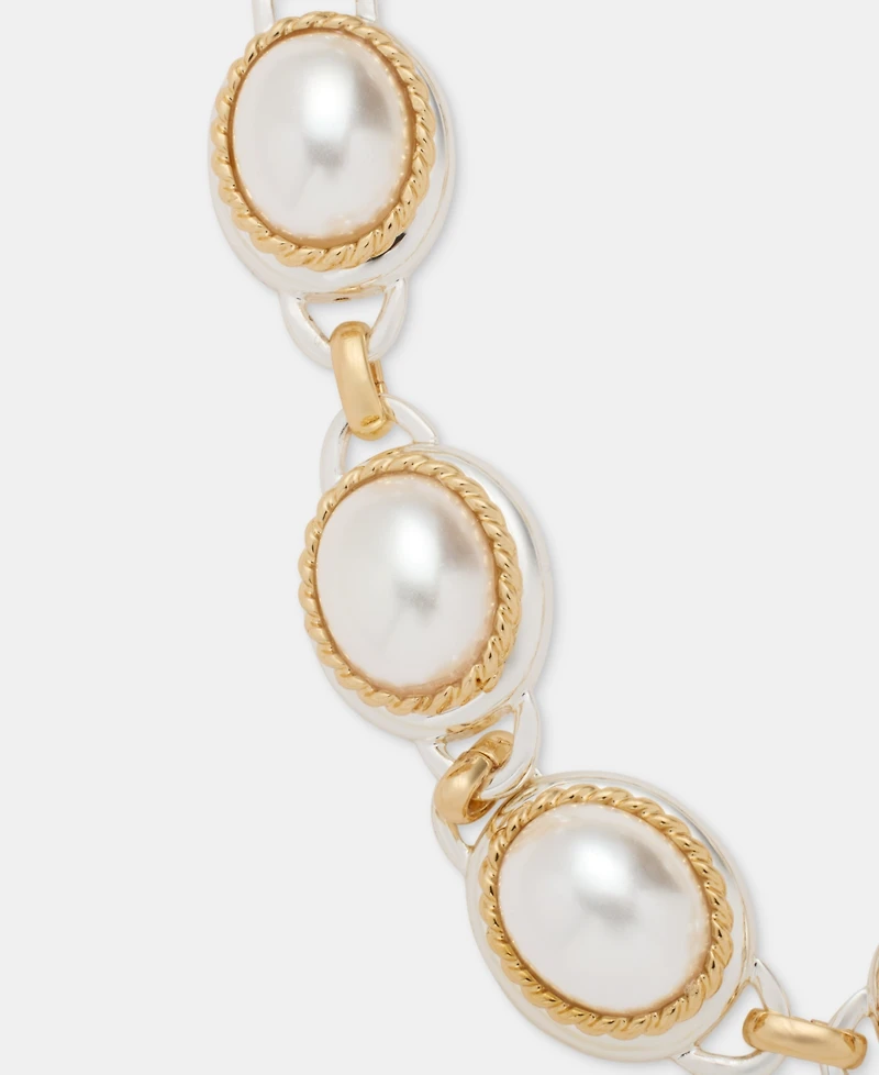 Anne Klein Two-Tone Faux-Pearl Metal Roping Line Bracelet