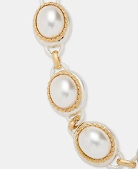 Anne Klein Two-Tone Faux-Pearl Metal Roping Line Bracelet