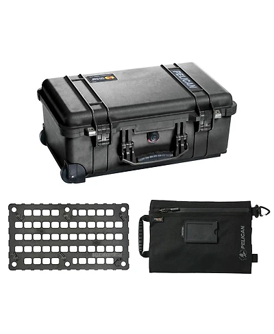 Pelican 1510 Carry-On Wheeled Hard Case with Lid Organizer and ModPak Storage Pouch