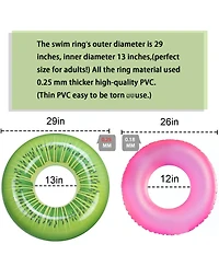 Gnuadz 6 Pack Pool Floats Swim Tubes Rings Balls Fruit