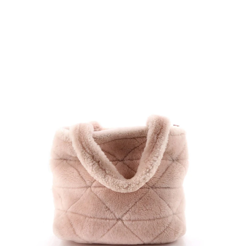 Pre-Owned Prada Triangle Tote Quilted Shearling
