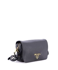 Pre-Owned Prada Small Flap Zip Crossbody Bag Vitello Phenix