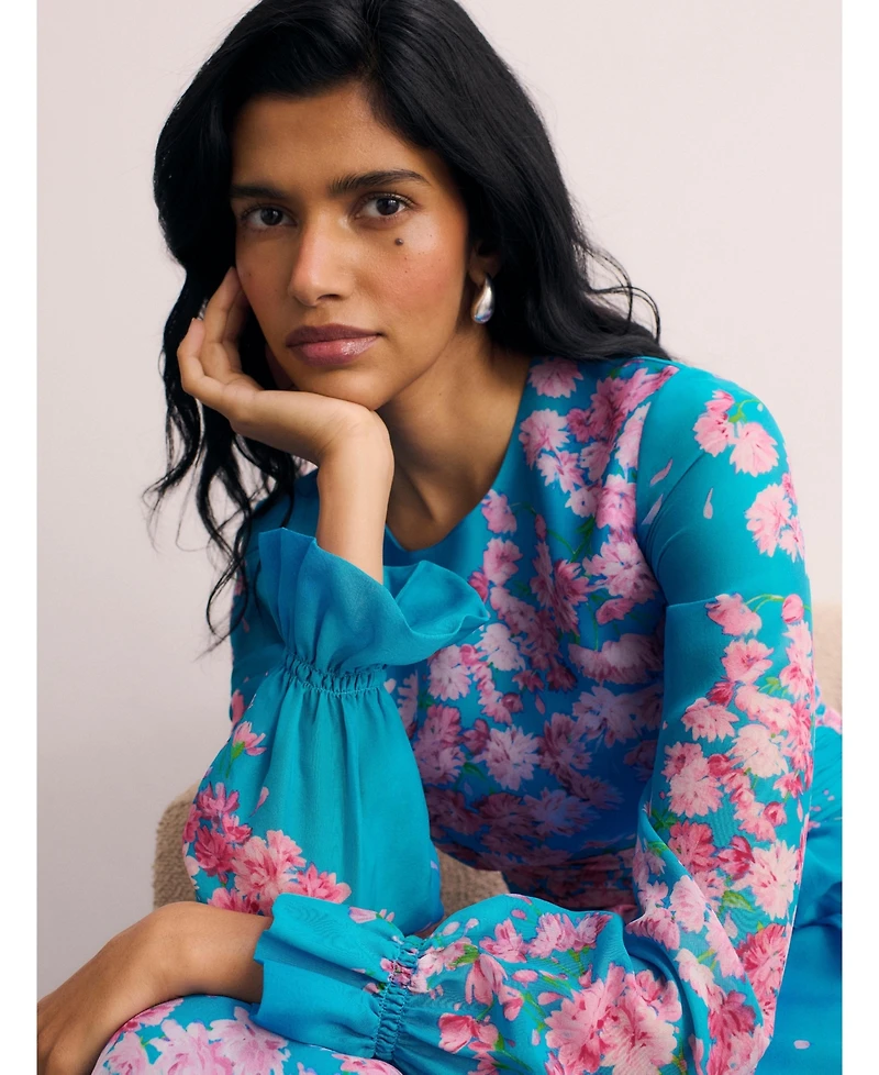 The Fold Women's Portofino Silk Chiffon Dress