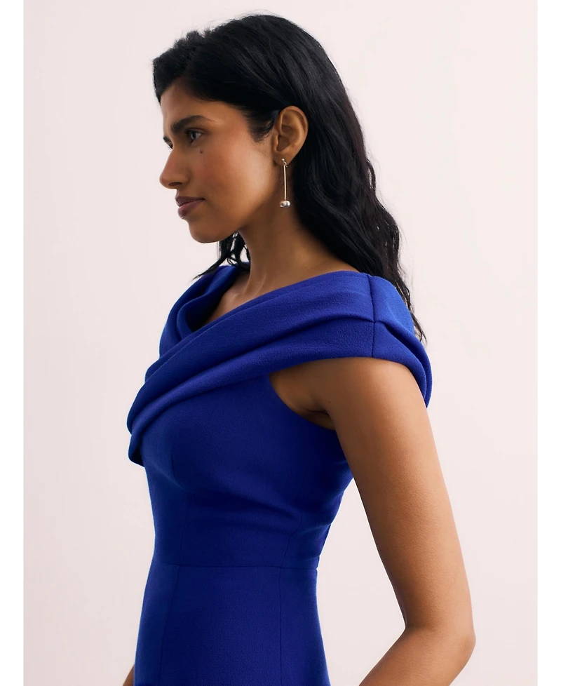 The Fold Women's Bodycon Short Sleeve V-Neck Midi Dress