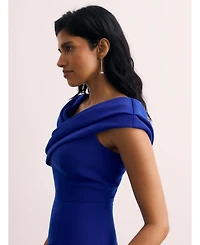 The Fold Women's Bodycon Short Sleeve V-Neck Midi Dress