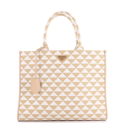 Pre-Owned Prada Large Symbole Shopper Tote Jacquard