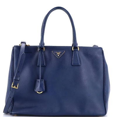 Pre-Owned Prada Large Double Zip Lux Tote Saffiano Leather