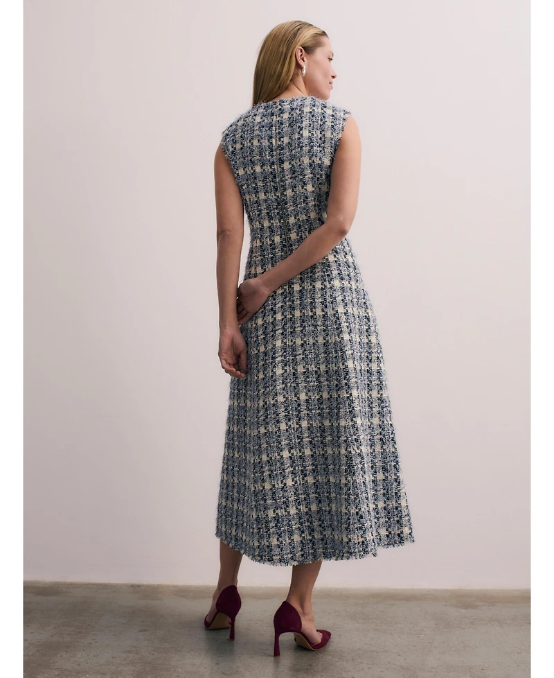 The Fold Women's Tureen Tweed Midi Dress