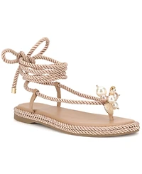 I.n.c. International Concepts Women's Marva Rope Lace-Up Flat Sandals, Macy's Exclusive