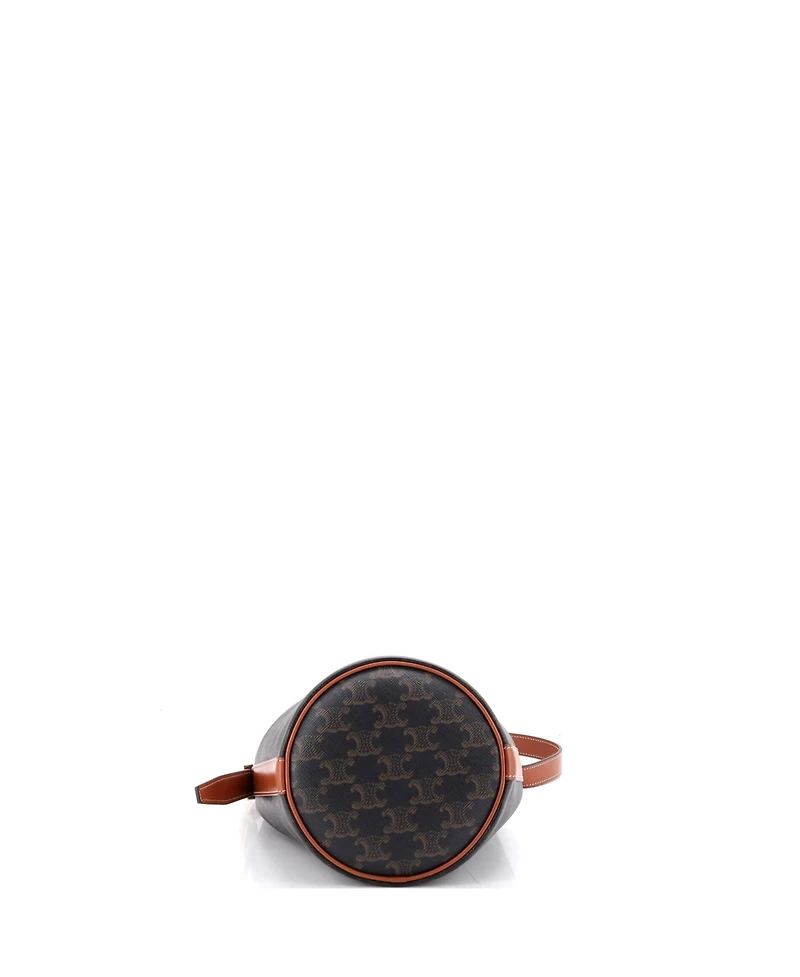 Pre-Owned Celine Small Drawstring Bucket Bag Triomphe Coated Canvas