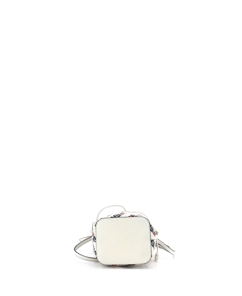 Pre-Owned Fendi Mini Mania Logo Mon Tresor Bucket Bag Printed Leather