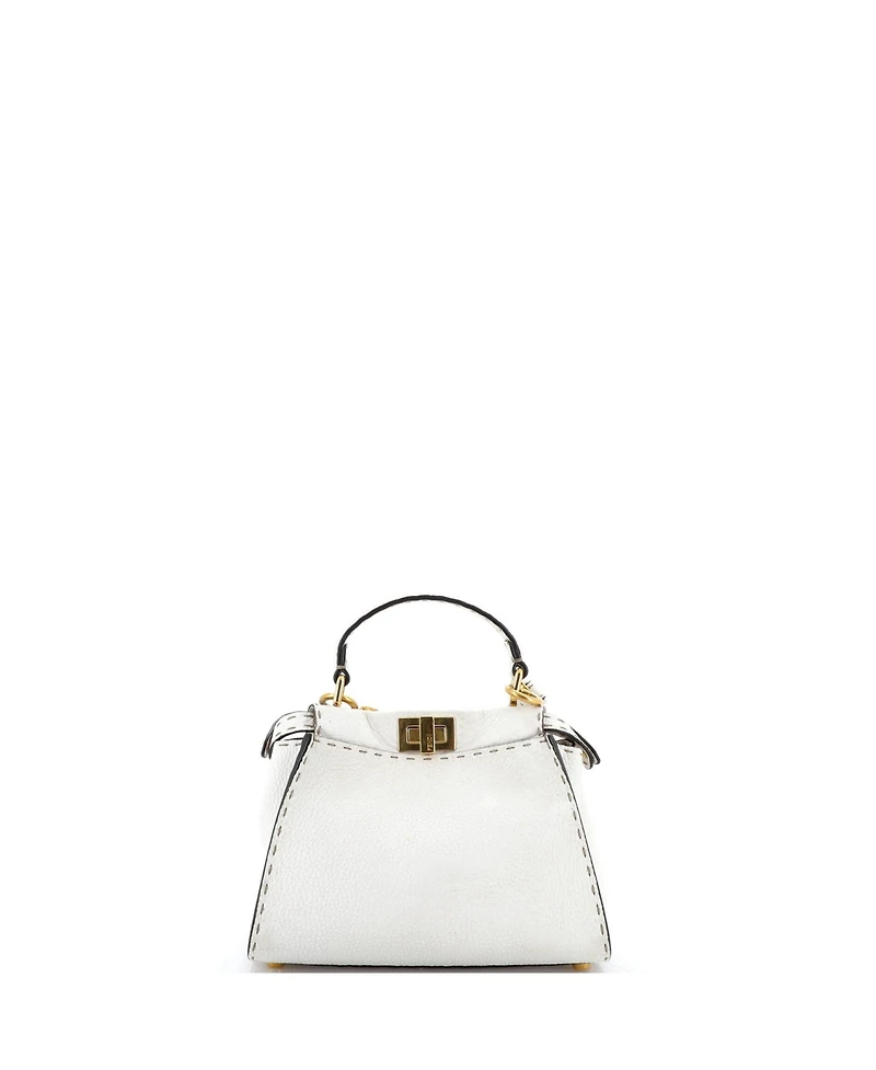 Pre-Owned Fendi Mini Selleria Peekaboo Bag Leather
