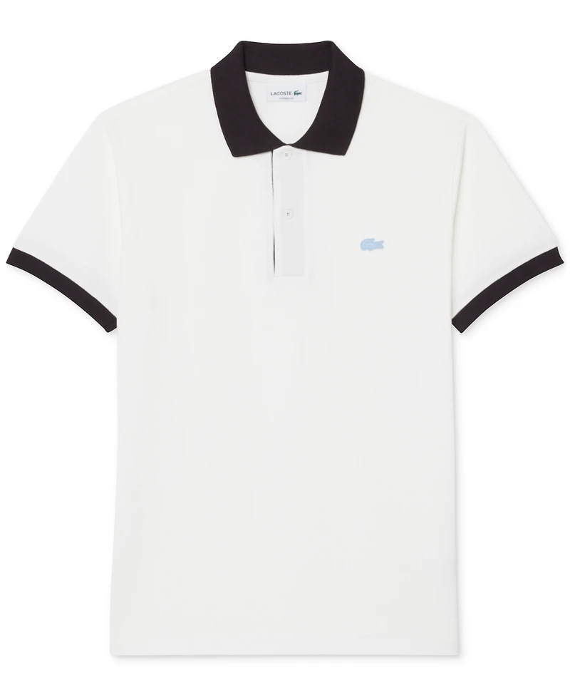 Lacoste Men's Cotton Classic-Fit Contrast Rib Polo Shirt