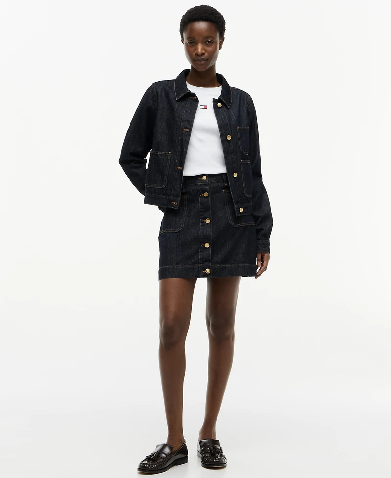 Tommy Hilfiger Women's Cotton Collared Denim Jacket