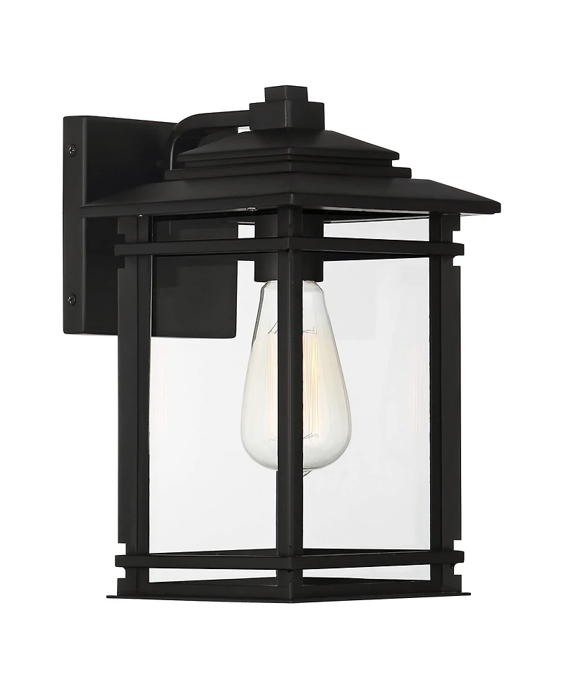 John Timberland North House Mission Outdoor Wall Light Fixture Metal Clear Glass Panels for Post Exterior Barn Deck House Porch Yard