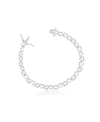 The Lovery Cz Alternating Heart Bracelet Sterling Silver